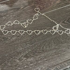 Waist Chain Belt for Women, 41 Inches Adjustable Heart Belt Metal Body Belly Cha